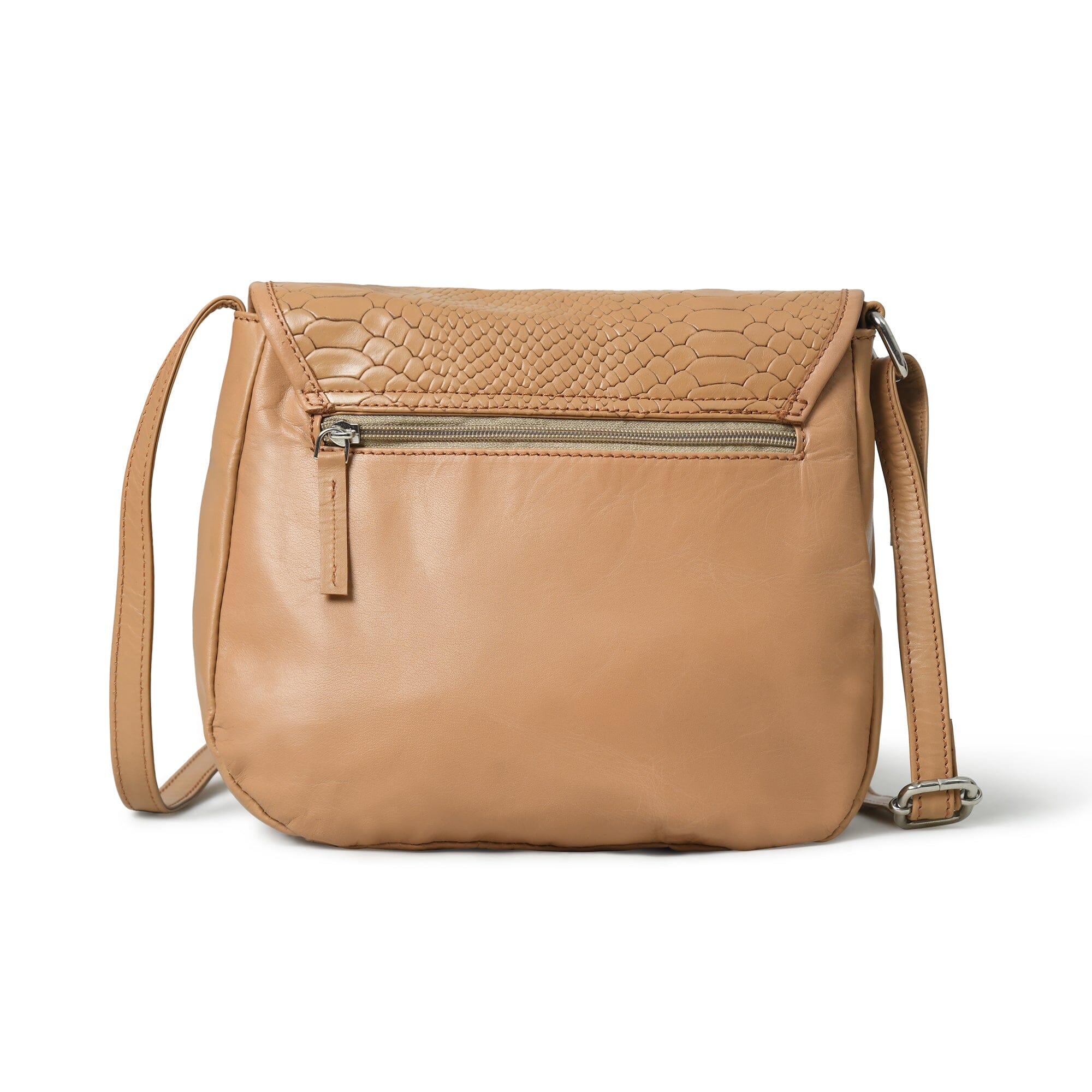 Classy Leather Bags The Croco Satchel- Beige SpadezStore