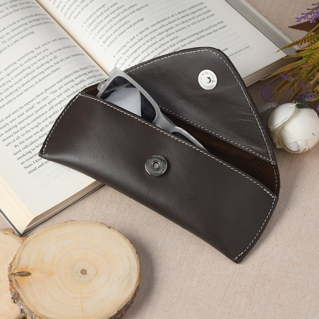Classy Leather Bags Brown Guard Leather Sunglass Case SpadezStore