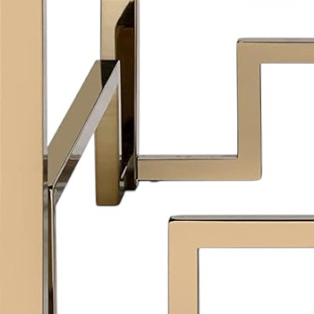 36" Champagne Polyester Tufted Cocktail Ottoman SpadezStore