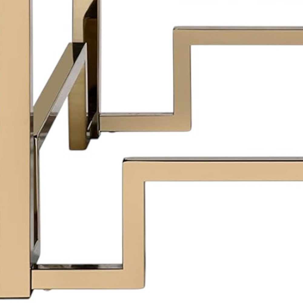 36" Champagne Polyester Tufted Cocktail Ottoman SpadezStore