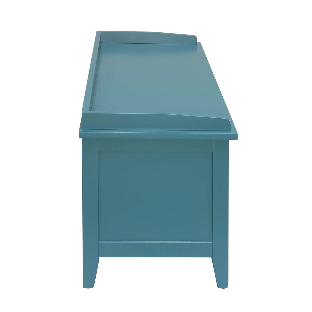 43" Teal Blue Solid Wood Storage Bench with Drawers SpadezStore