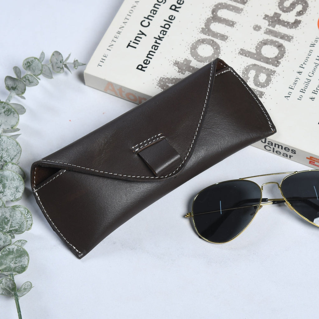 Classy Leather Bags Brown Guard Leather Sunglass Case SpadezStore