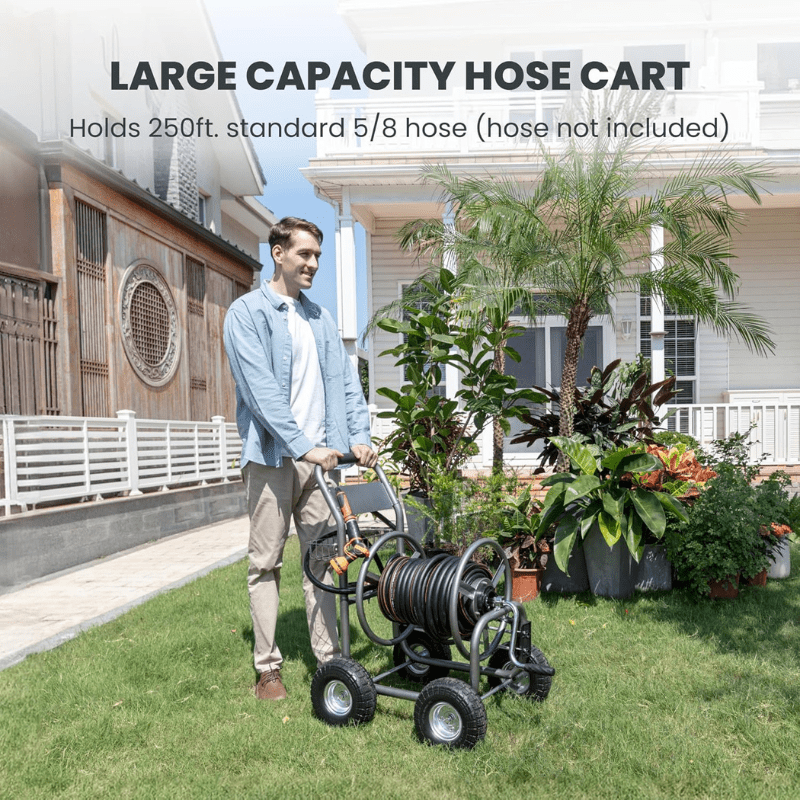 Garden Hose Reel Cart-4 Wheels-Heavy Duty SpadezStore