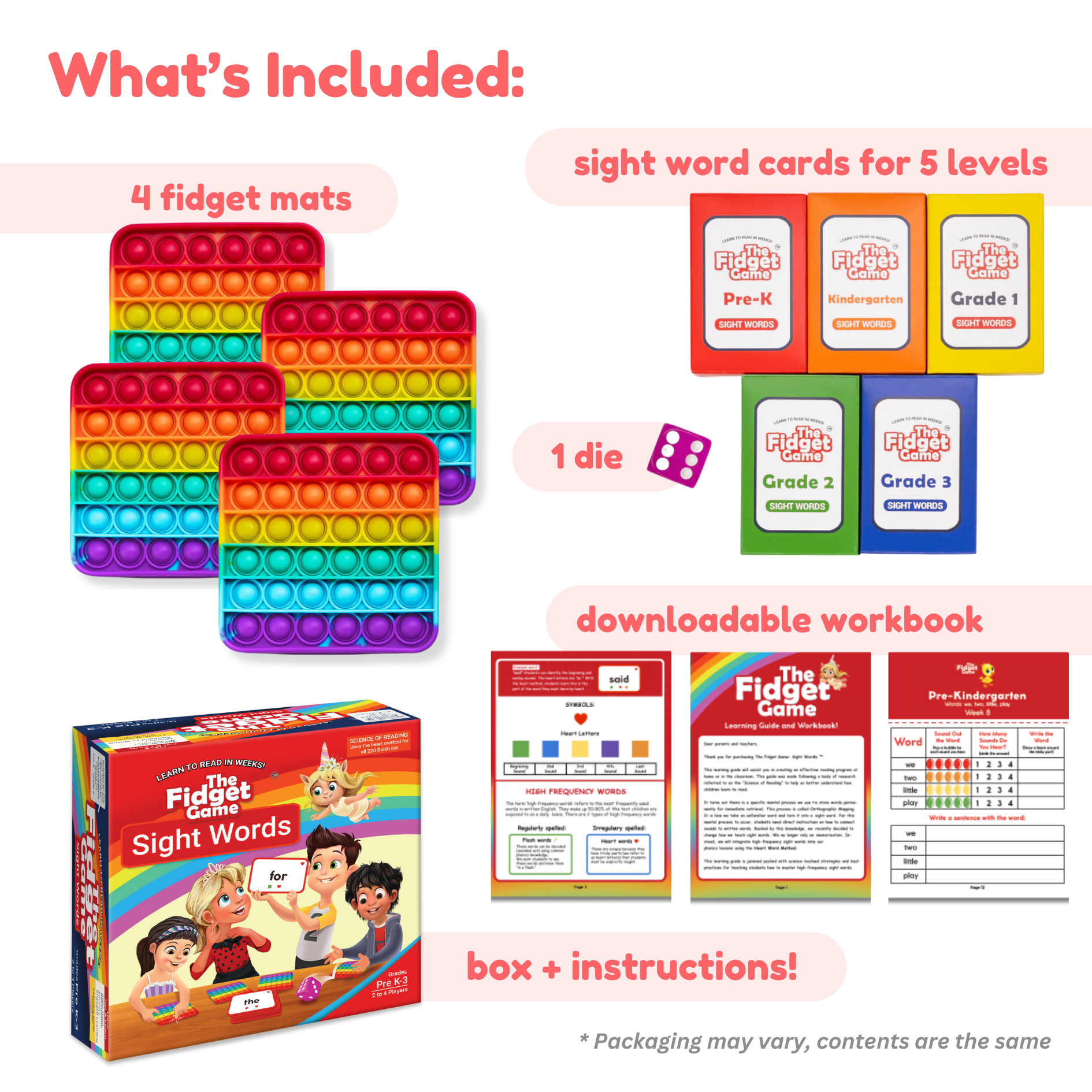 The Fidget Game: Sight Words Edition SpadezStore