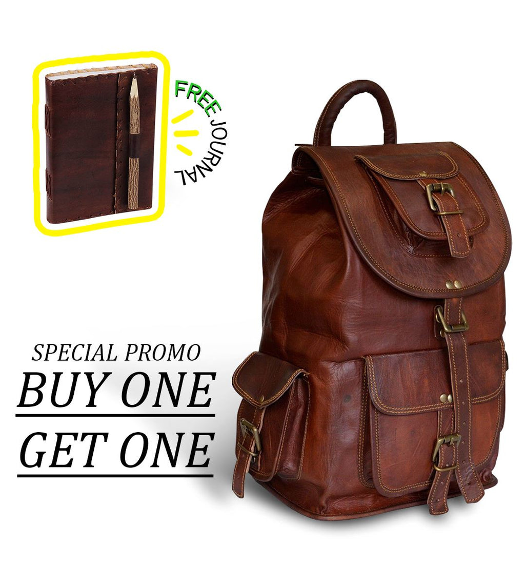 Classy Leather Bags BOGO: 'The Outdoor Hiking Backpack + FREE Journal SpadezStore