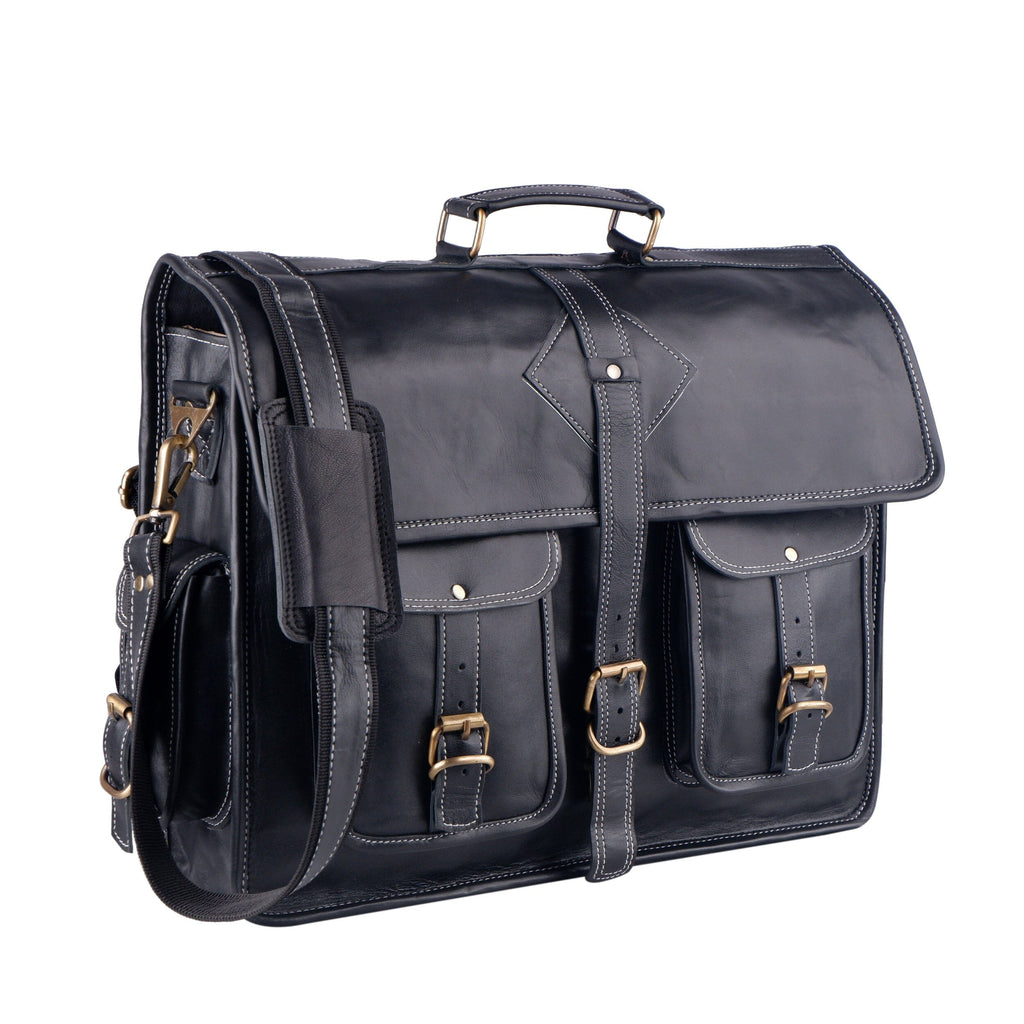 Classy Leather Bags The Retro Black + FREE Toiletry Bag SpadezStore