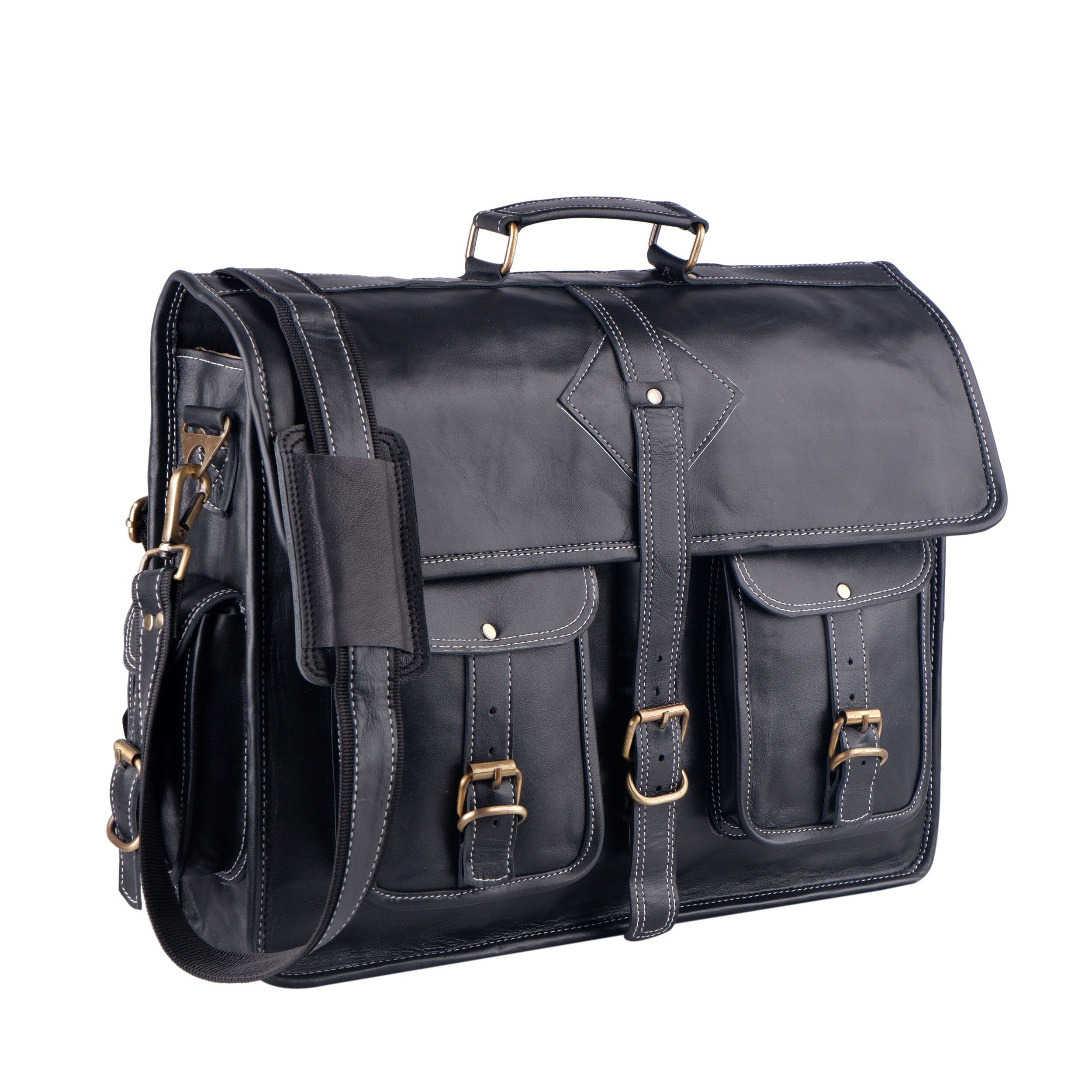 Classy Leather Bags The Retro Black + FREE Toiletry Bag SpadezStore