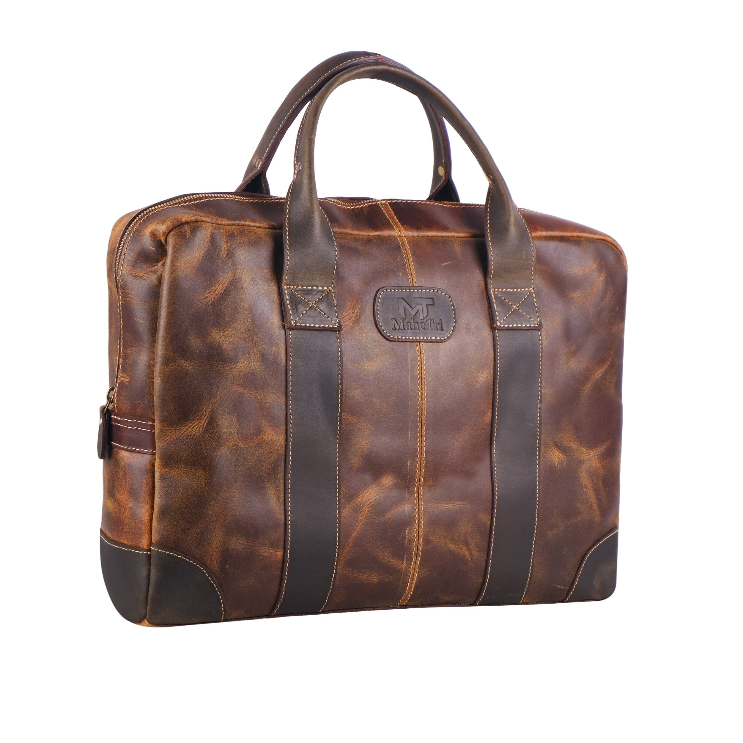 Classy Leather Bags MaheTri Jefferson Briefcase SpadezStore