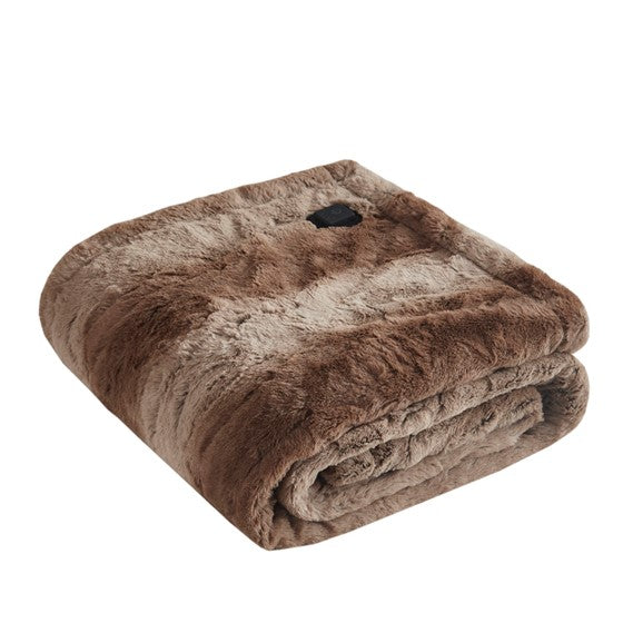 Beautyrest Zuri Faux Fur Heated Wrap with Built-in Controller SpadezStore