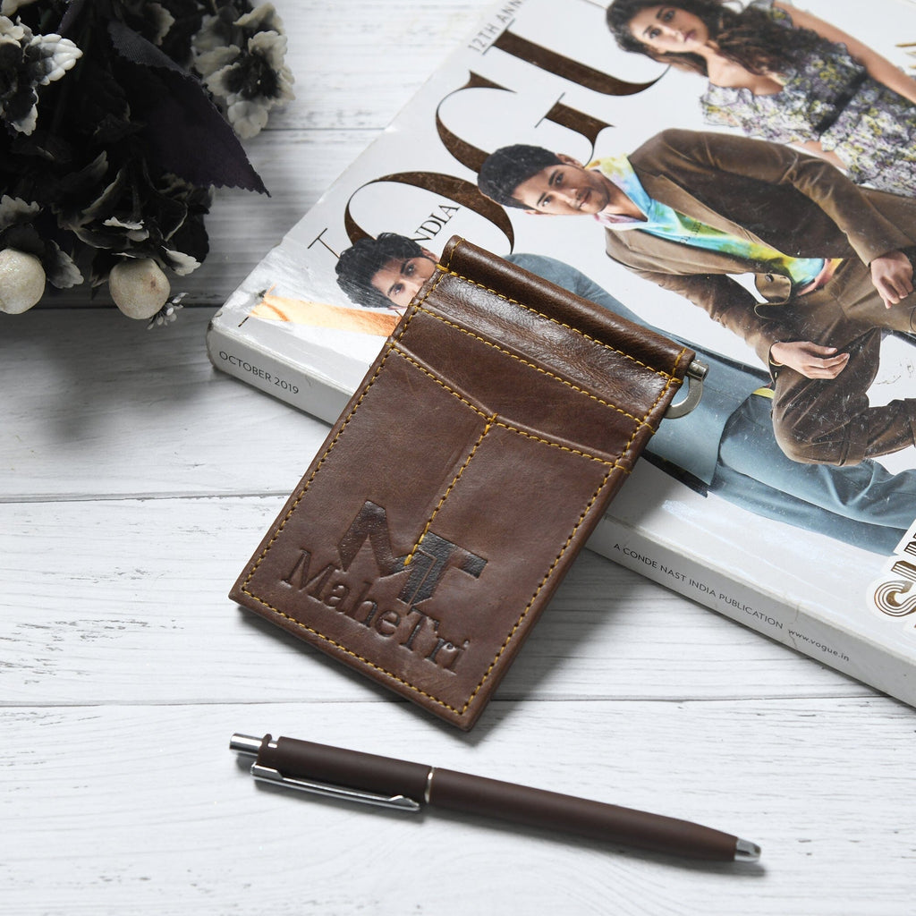 Classy Leather Bags Finley Money Clipper- Walnut Brown SpadezStore