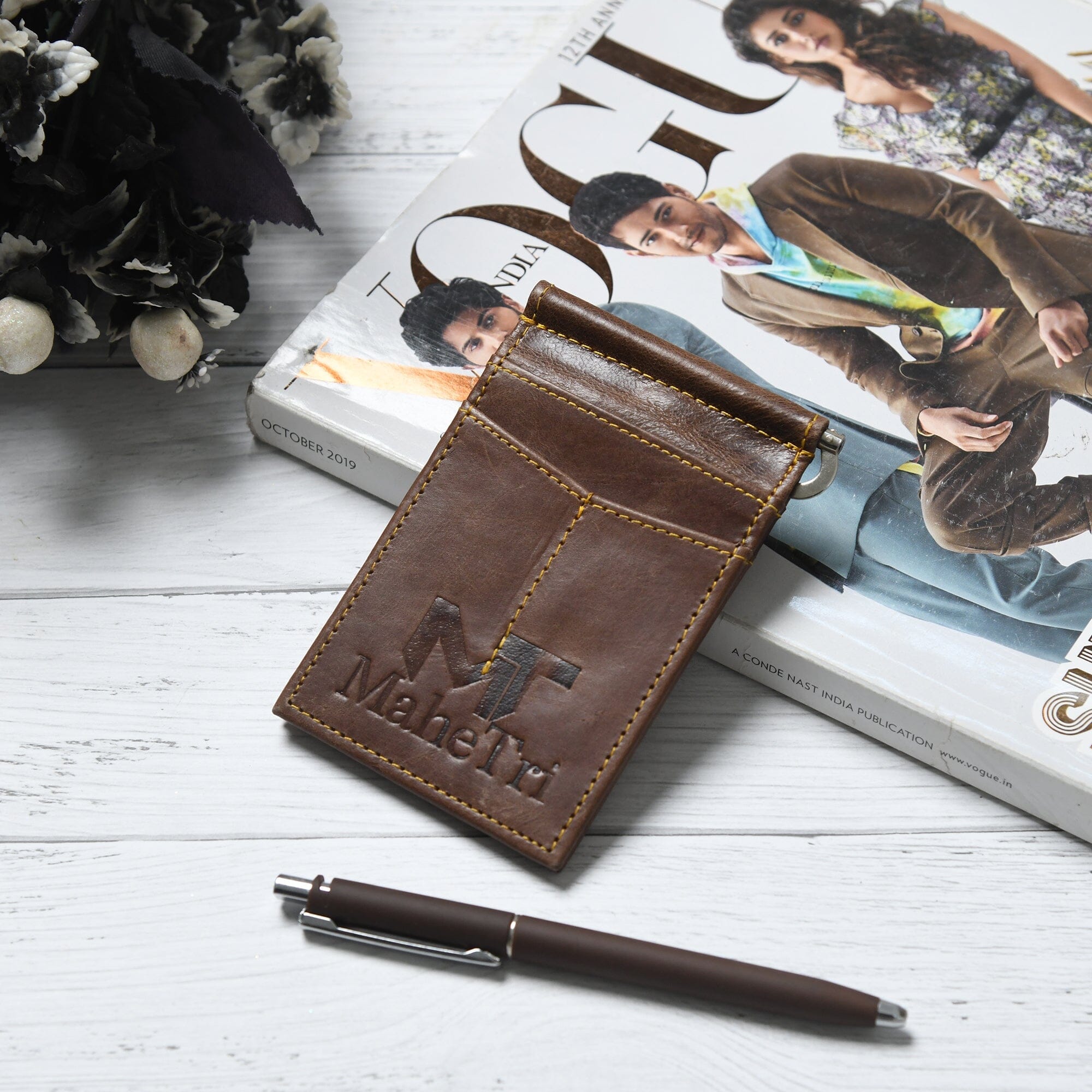 Classy Leather Bags Finley Money Clipper- Walnut Brown SpadezStore