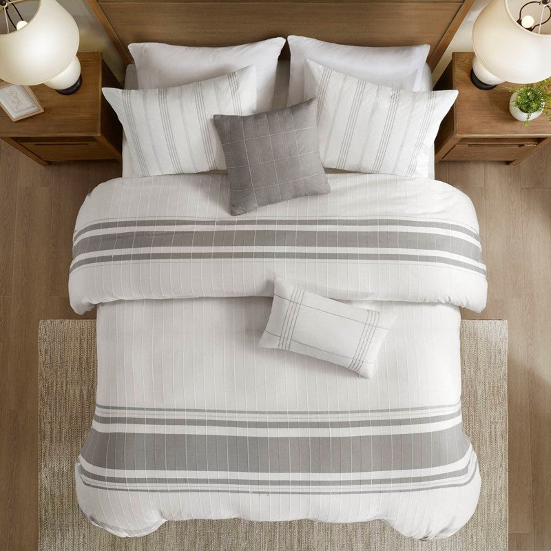 Harbor House Blue Morgan 5 Piece Cotton Jaquard Duvet Set SpadezStore