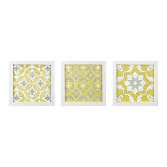 Madison Park Patterned Tiles Distressed Medallion 3-piece Wall Decor Set SpadezStore