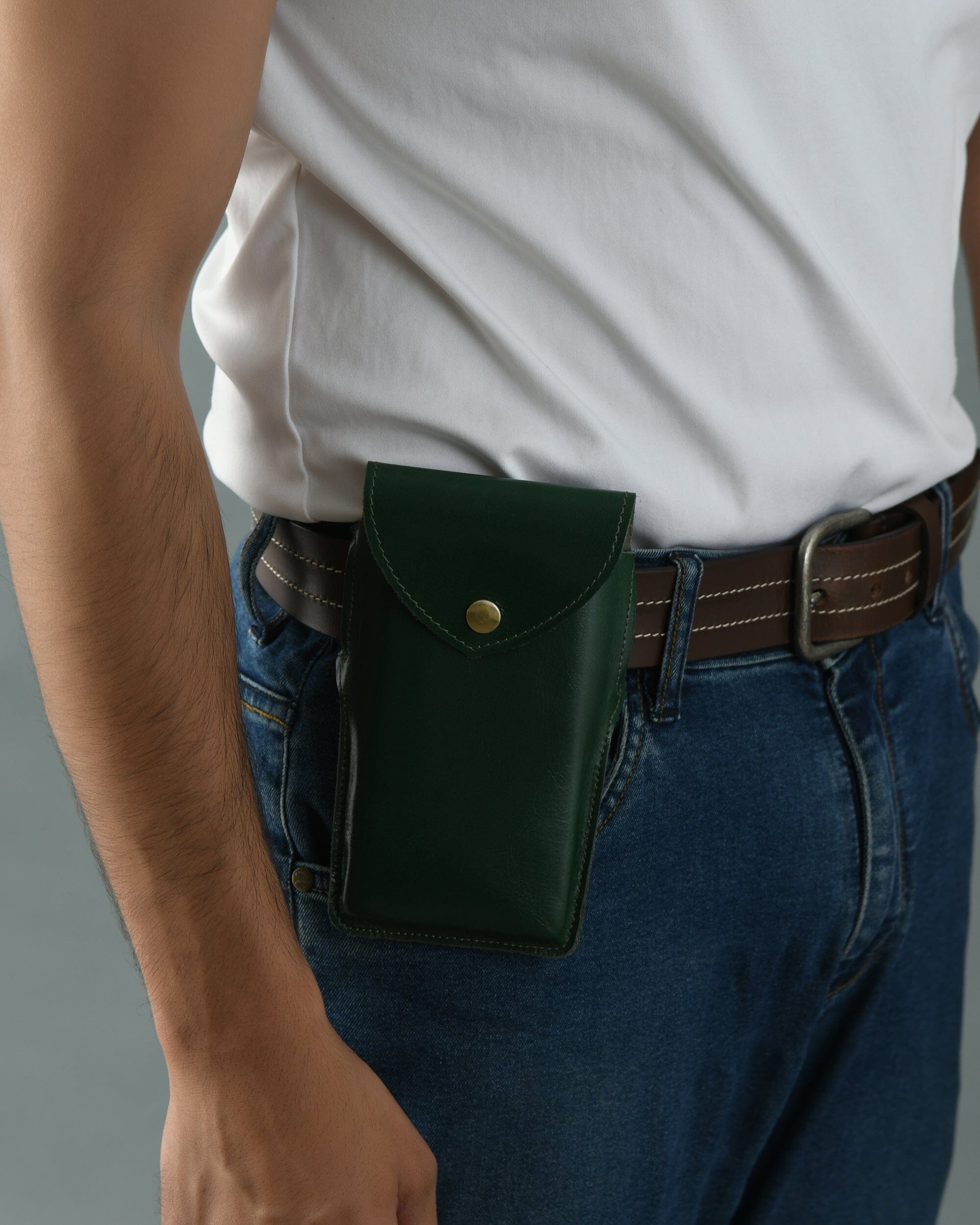 Classy Leather Bags Mobile Holster Case- Green SpadezStore