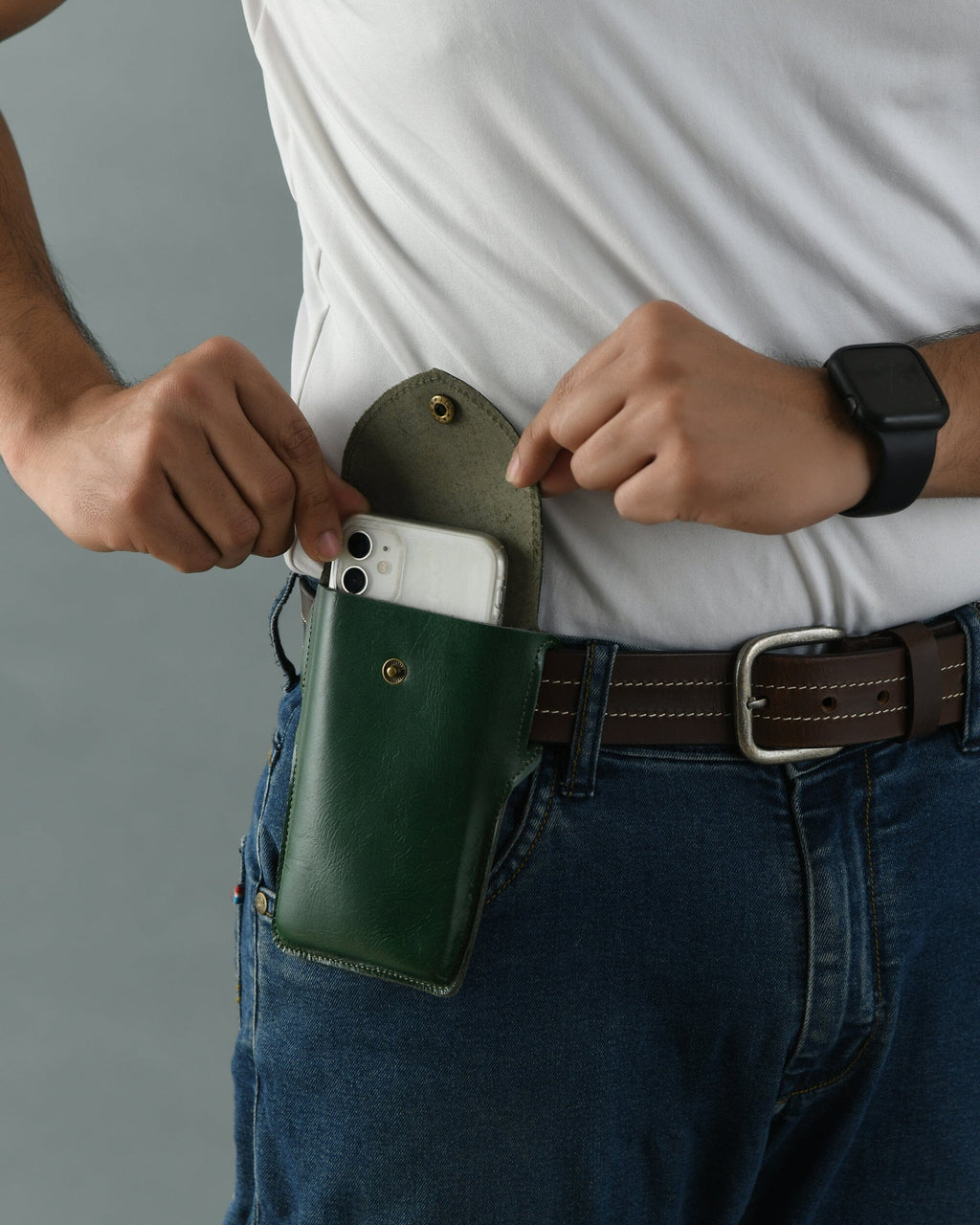 Classy Leather Bags Mobile Holster Case- Green SpadezStore
