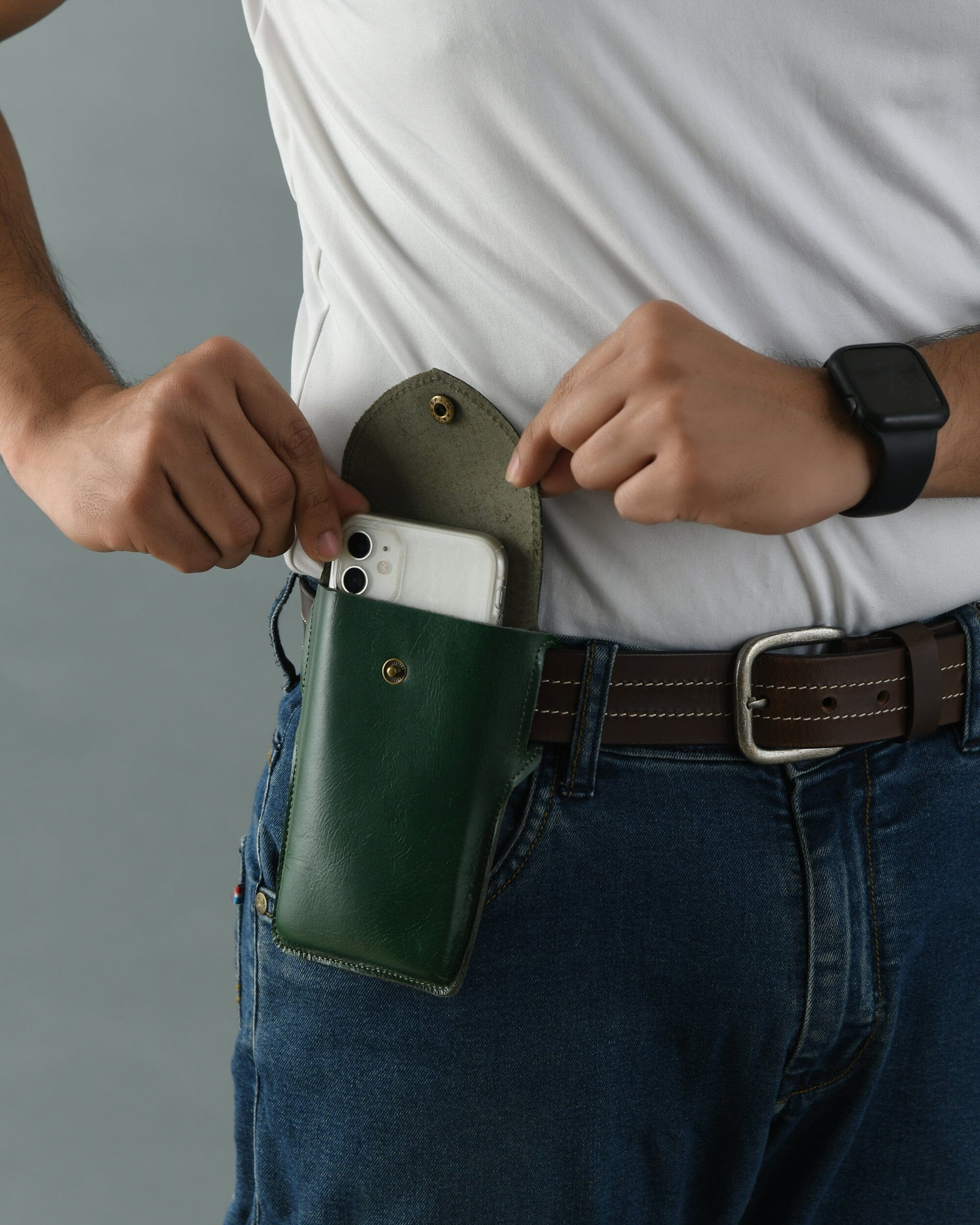 Classy Leather Bags Mobile Holster Case- Green SpadezStore
