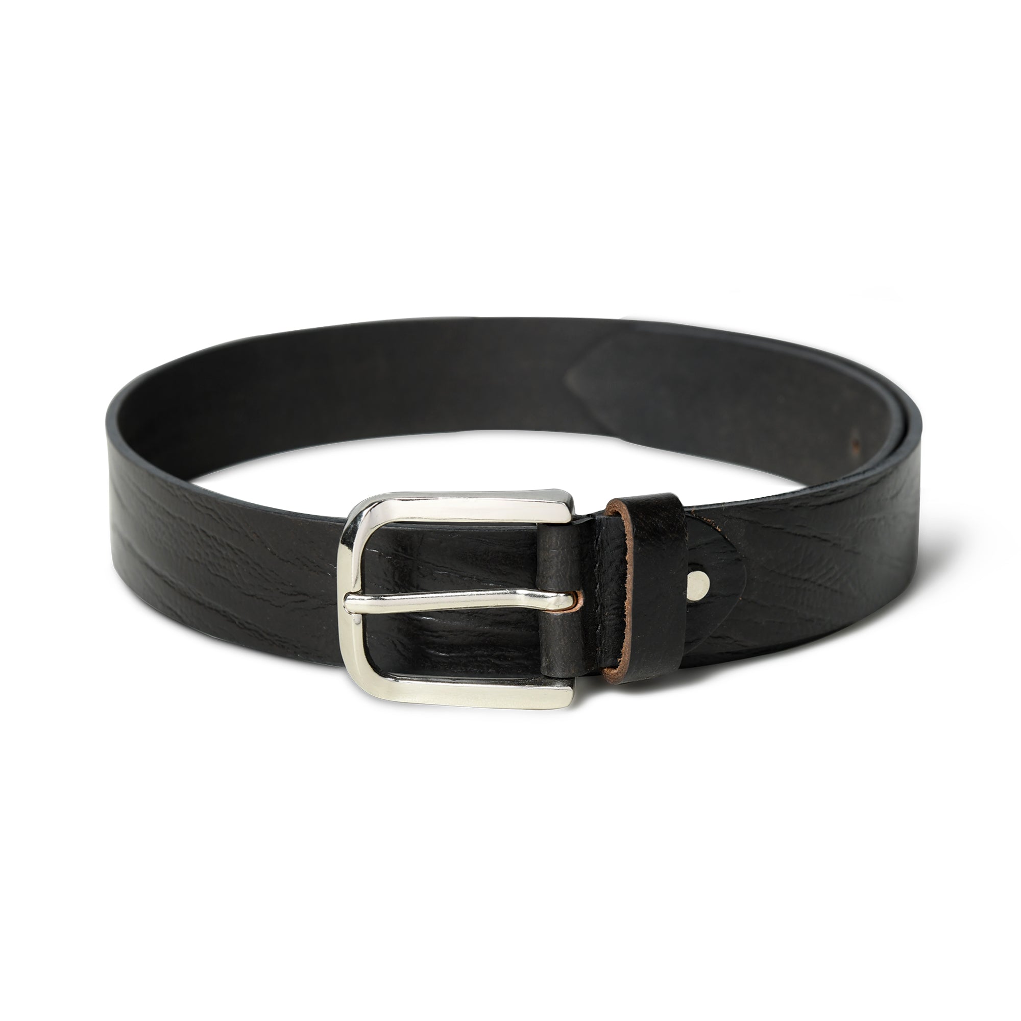Classy Leather Bags Textured Black Leather Belt SpadezStore