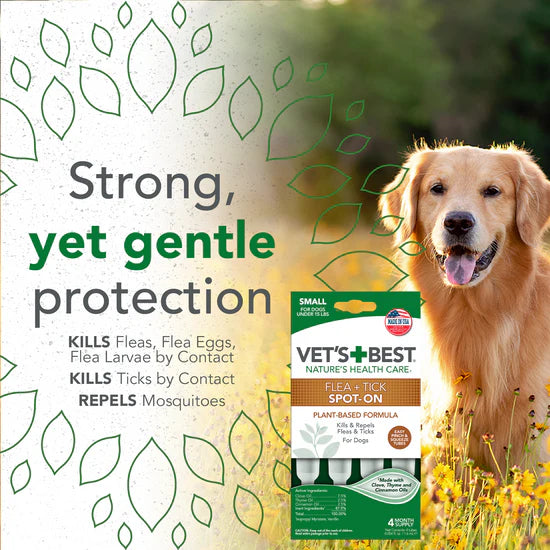 Vet's Best Flea and Tick Spot-On for Small Dogs SpadezStore