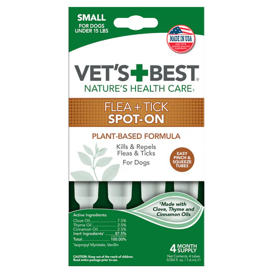 Vet's Best Flea and Tick Spot-On for Small Dogs SpadezStore