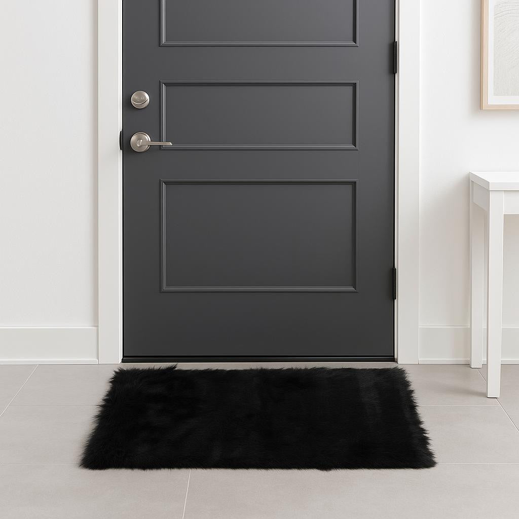 3' X 5' Tan Rectangular Faux Fur - Area Rug