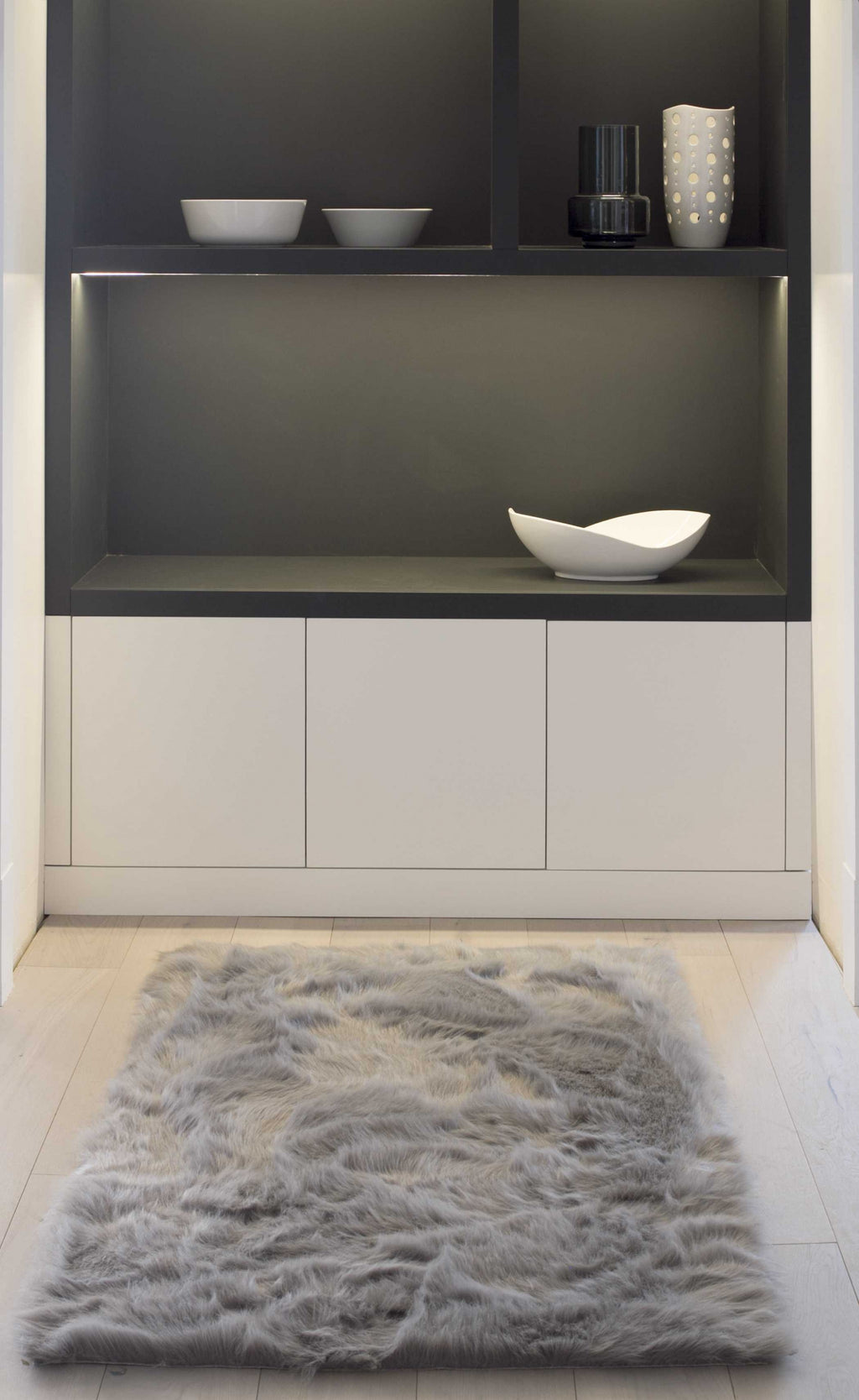 3' X 5' Tan Rectangular Faux Fur - Area Rug