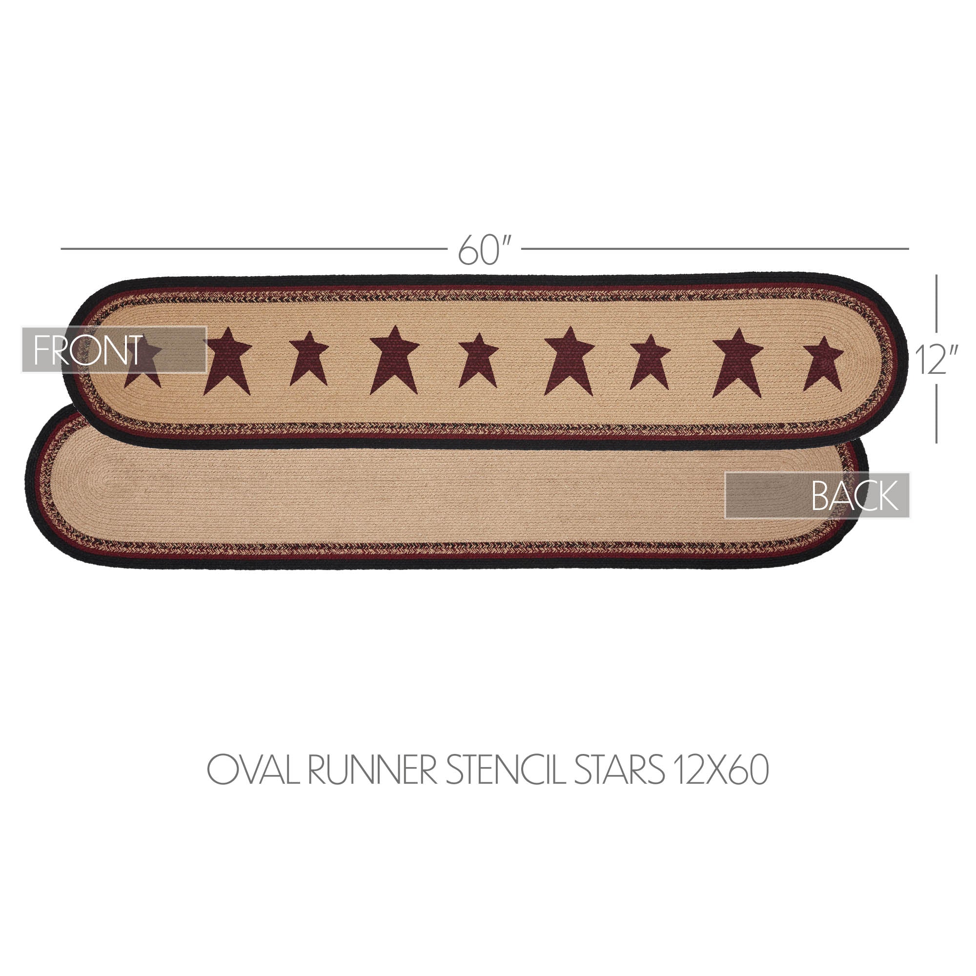 Connell Oval Runner Stencil Stars 12x60 SpadezStore