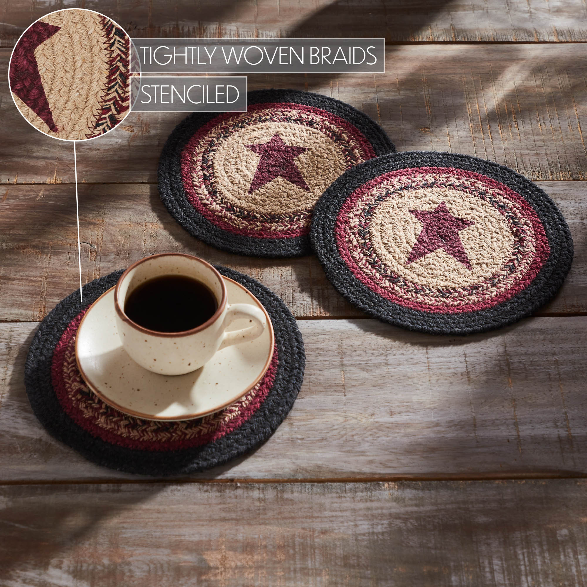 Connell Trivet Stencil Stars 8 inch Diameter Set of 3 SpadezStore