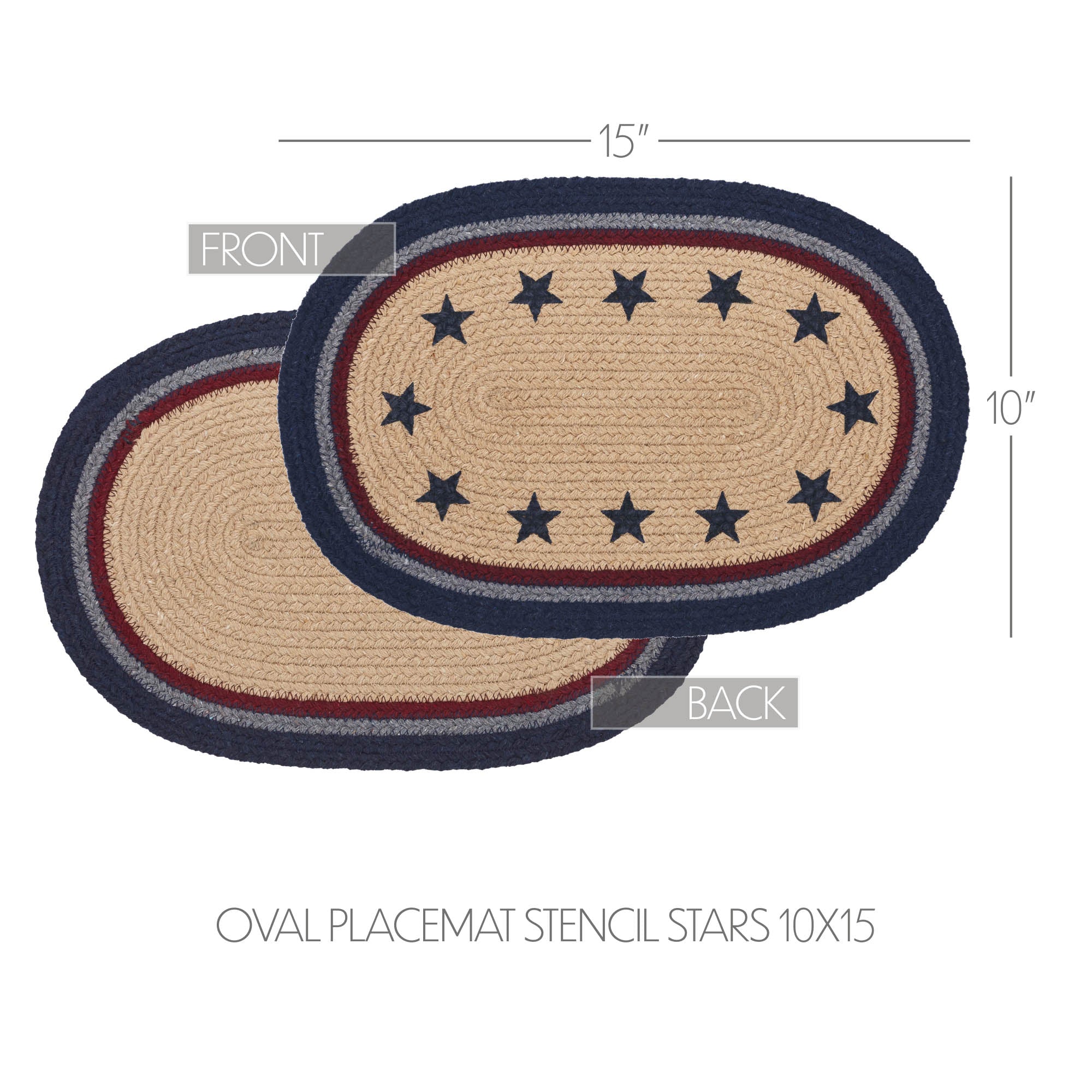 My Country Oval Placemat Stencil Stars 10x15 SpadezStore