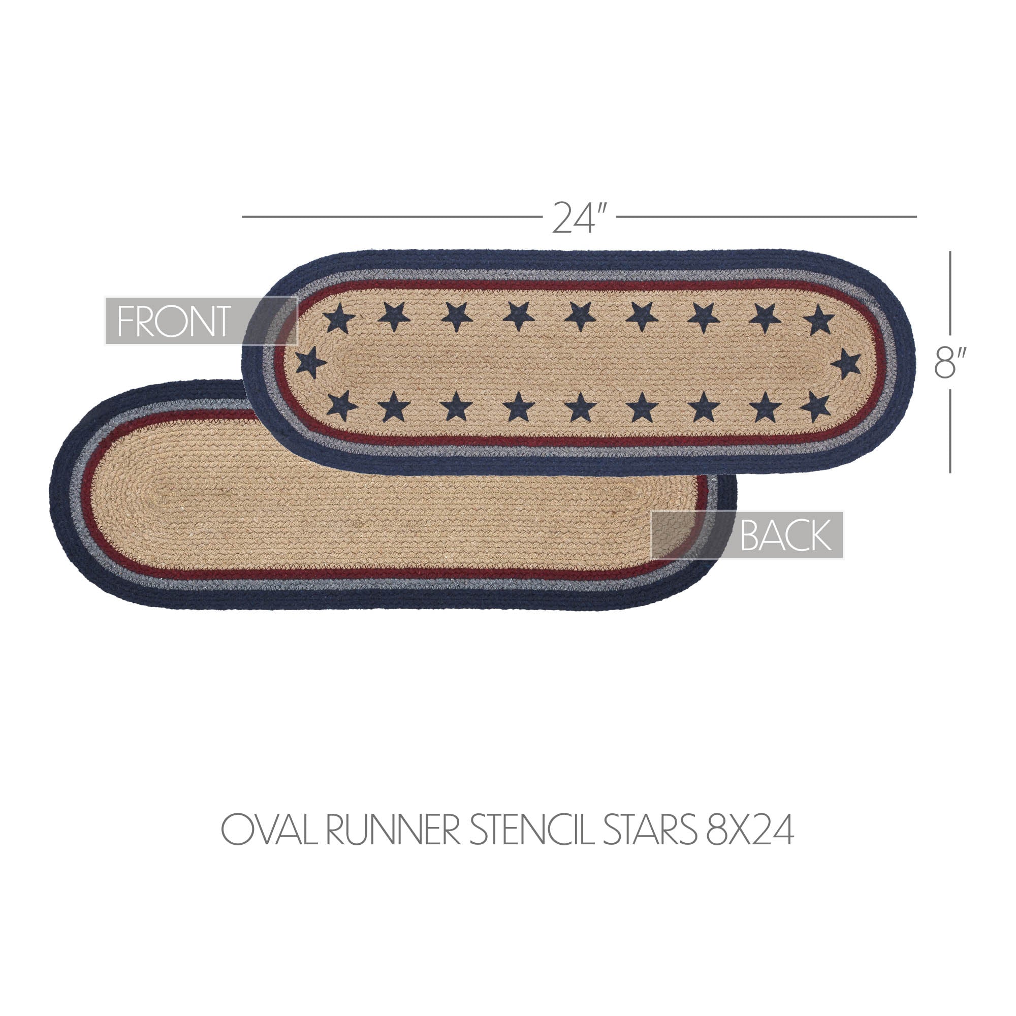 My Country Oval Runner Stencil Stars 8x24 SpadezStore