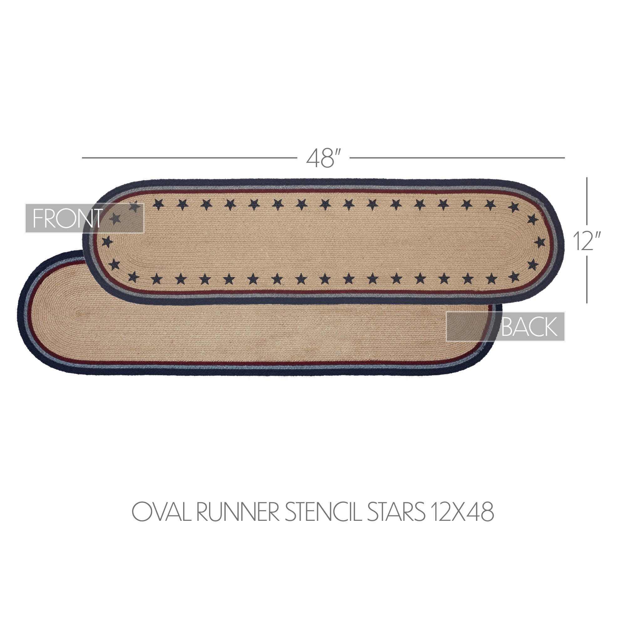My Country Oval Runner Stencil Stars 12x48 SpadezStore