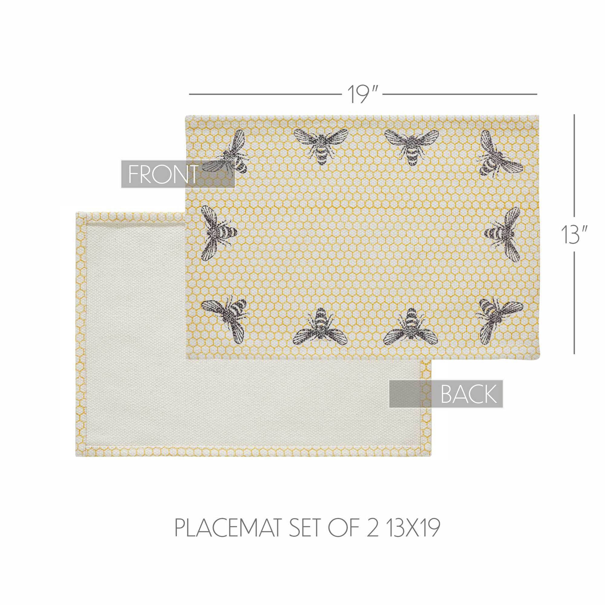 Buzzy Bees Placemat Set of 2 13x19 SpadezStore