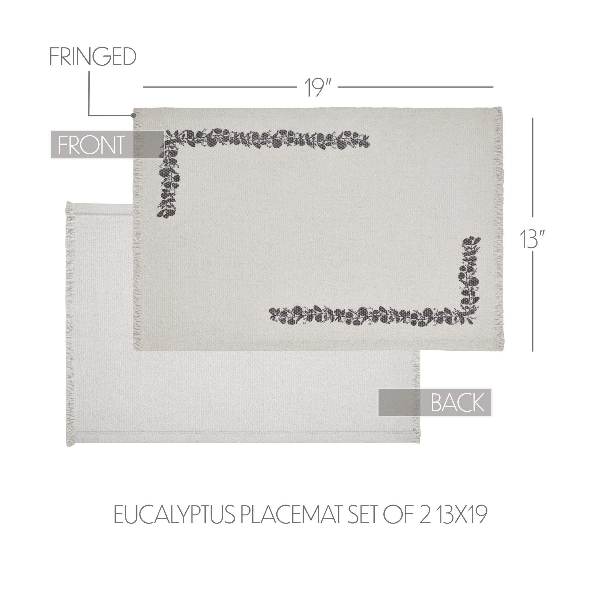 Finders Keepers Eucalyptus Placemat Set of 2 13x19 SpadezStore