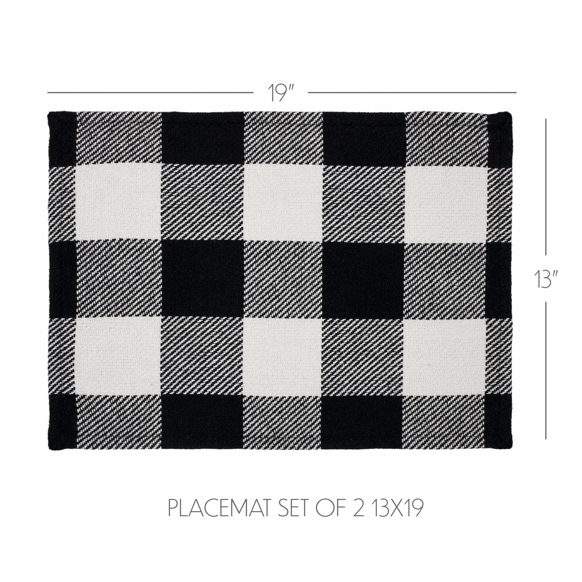Annie Buffalo Check Black Placemat Set of 2 13x19 SpadezStore