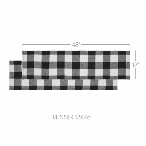 Annie Buffalo Check Black Runner 12x48 SpadezStore
