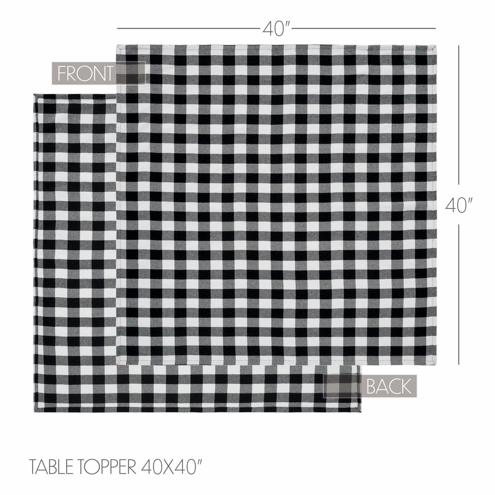 Annie Buffalo Check Black Table Topper 40x40 SpadezStore