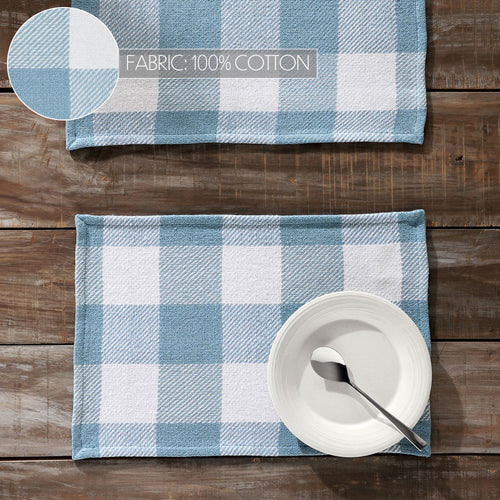 Annie Buffalo Check Blue Placemat Set of 2 13x19 SpadezStore