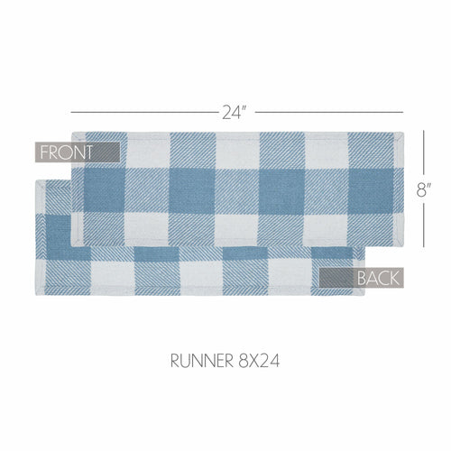 Annie Buffalo Check Blue Runner 8x24 SpadezStore
