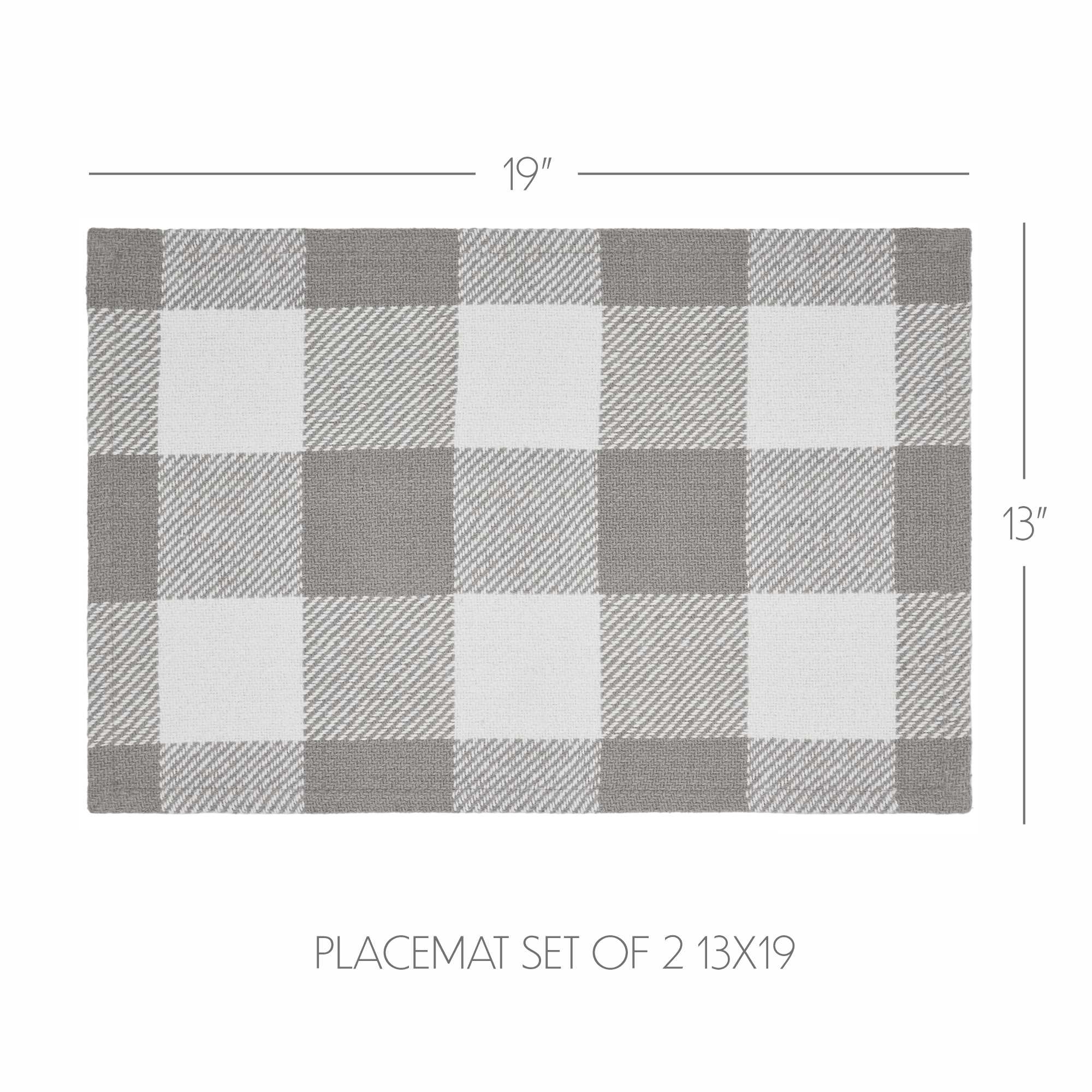 Annie Buffalo Check Grey Placemat Set of 2 13x19 SpadezStore
