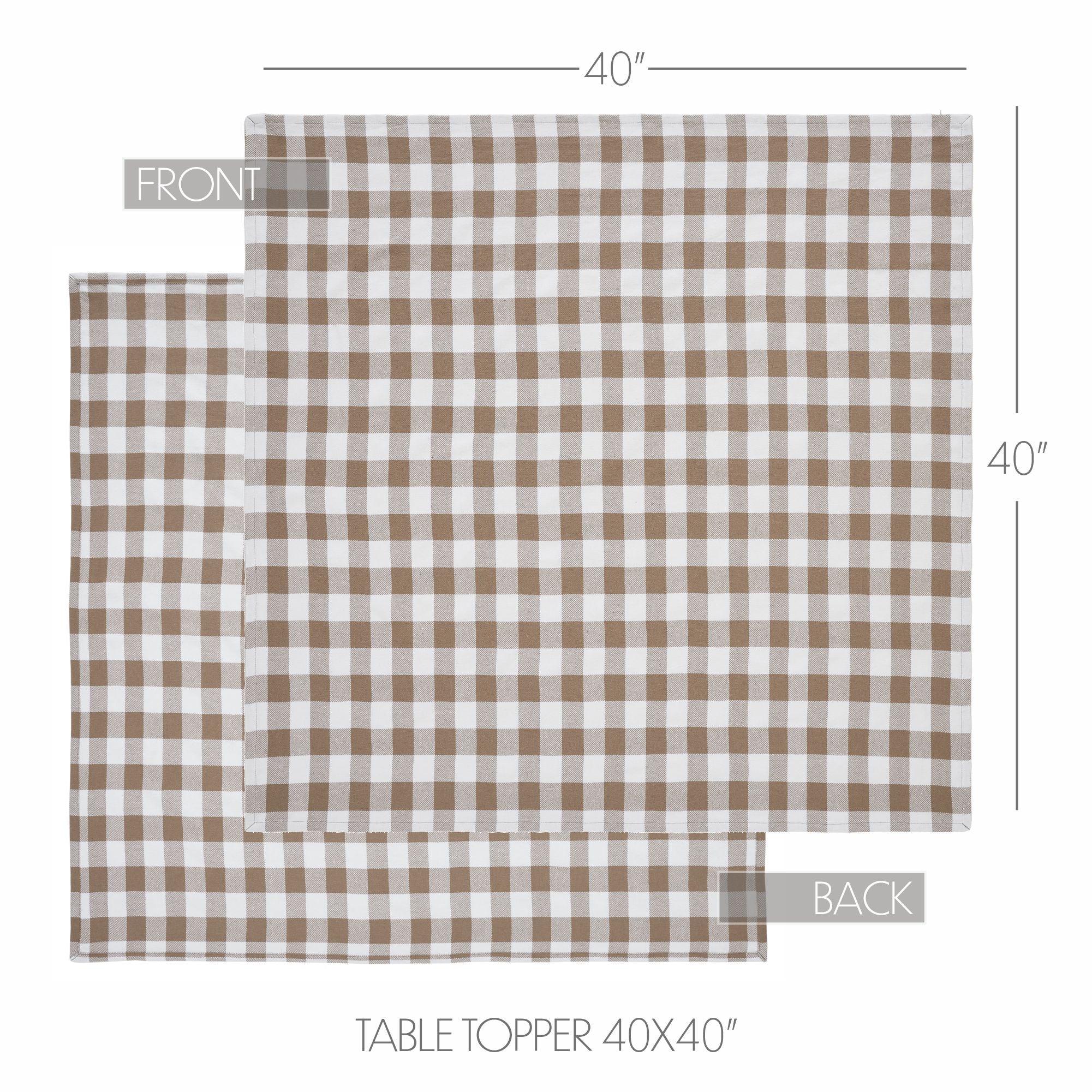 Annie Buffalo Check Portabella Table Topper 40x40 SpadezStore