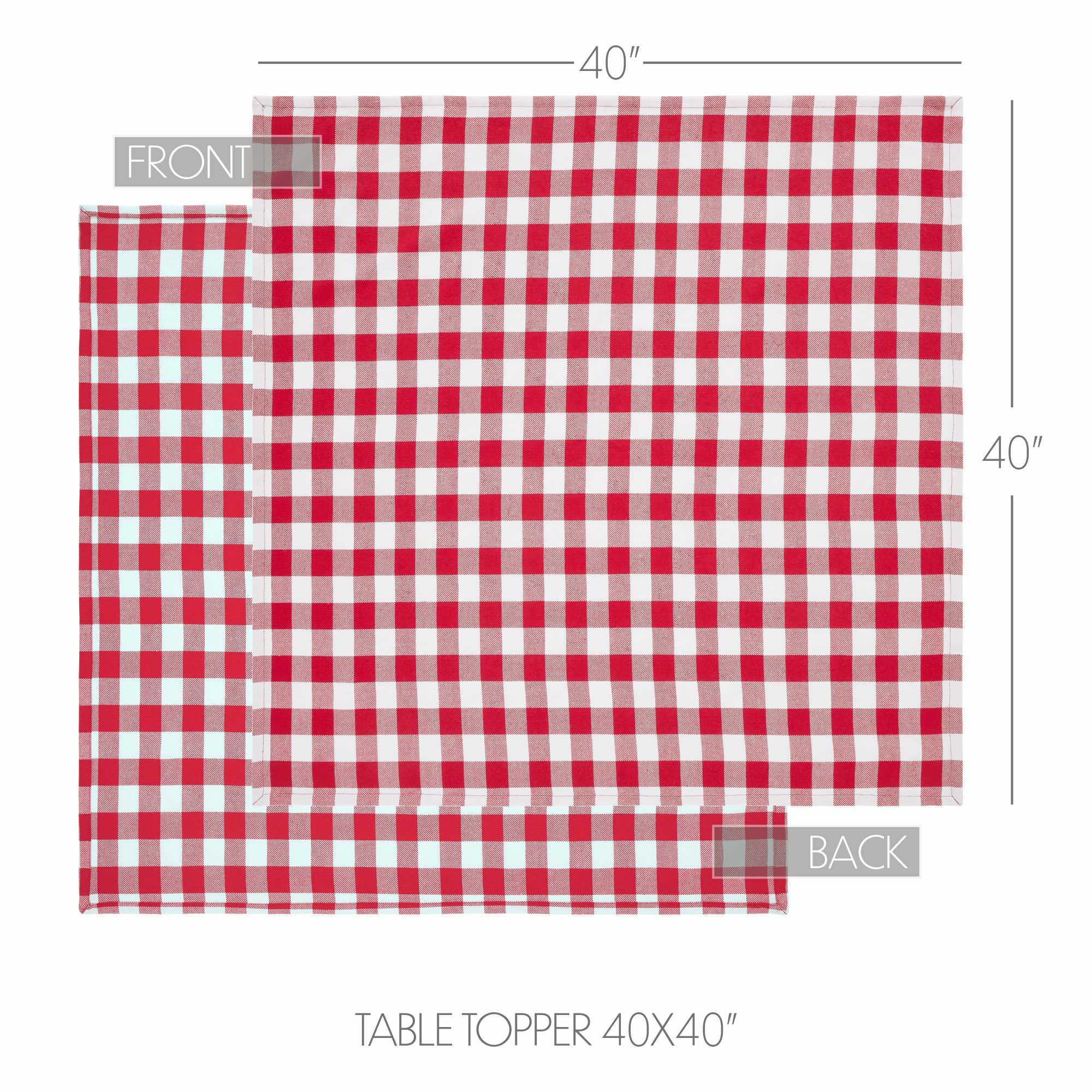 Annie Buffalo Check Red Table Topper 40x40 SpadezStore