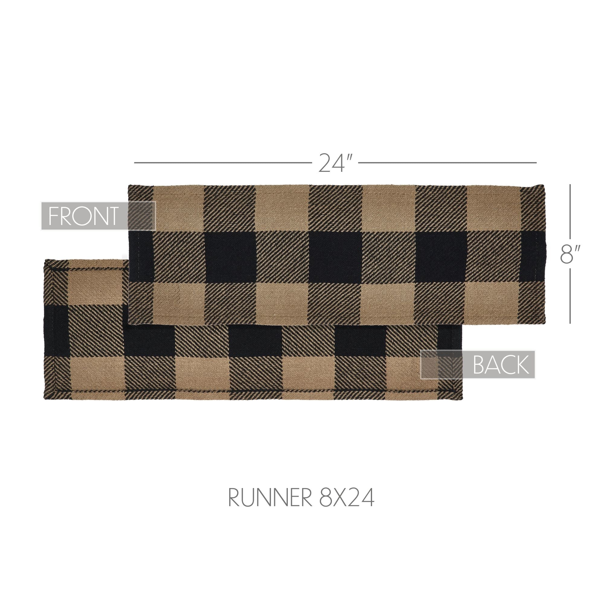 Black Check Runner 8x24 SpadezStore