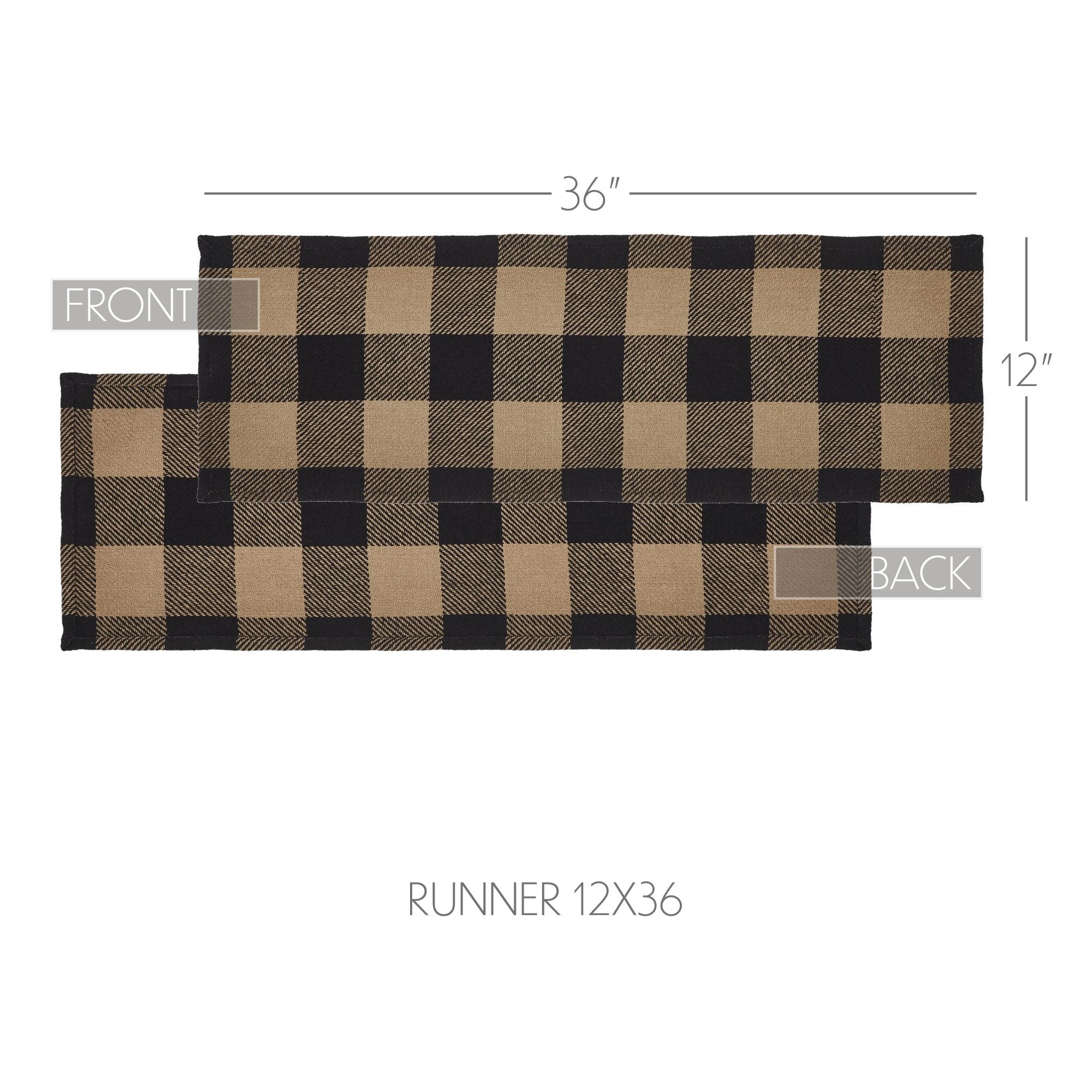 Black Check Runner 12x36 SpadezStore