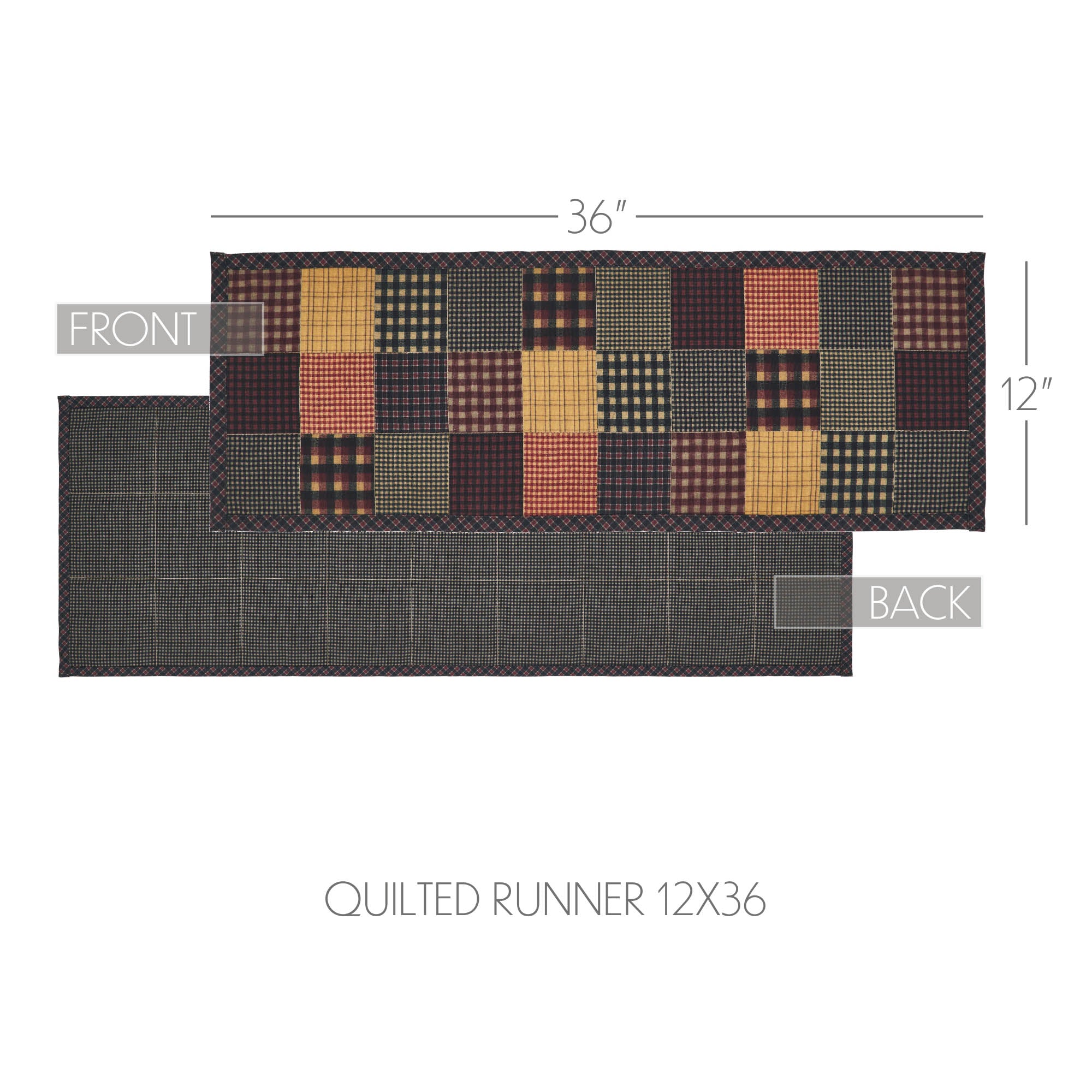 Heritage Farms Quilted Runner 12x36 SpadezStore