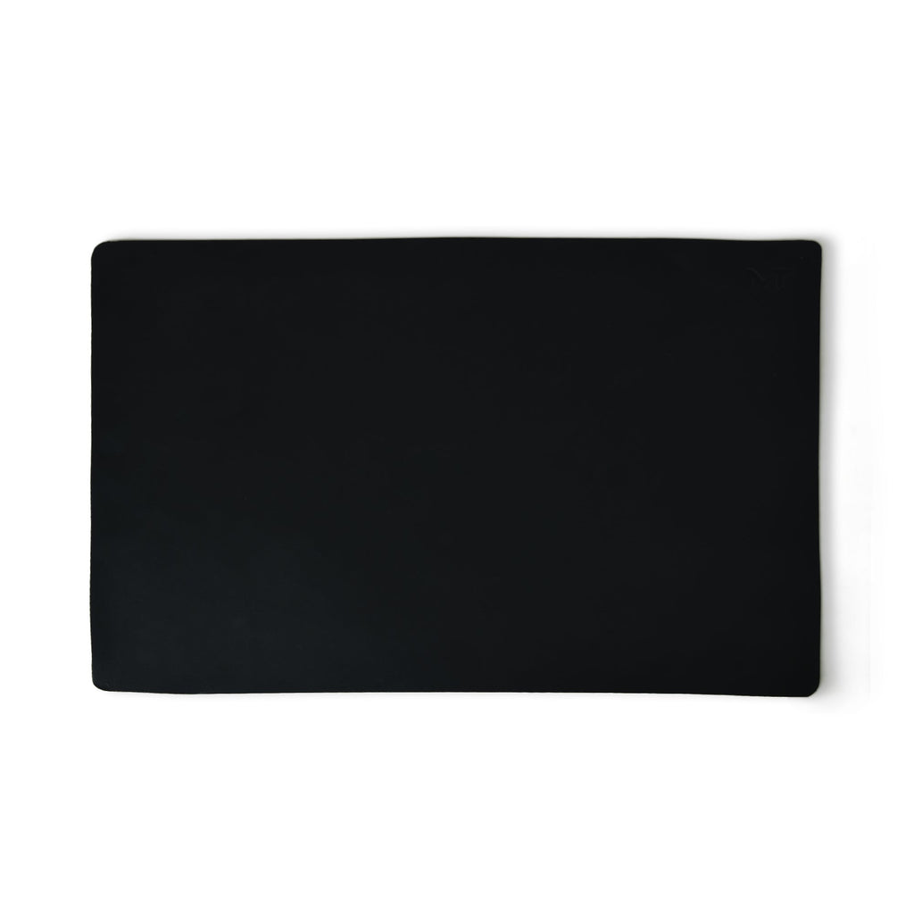 Classy Leather Bags Noir Opulence Black Leather Desk Mat + Mouse Pad SpadezStore