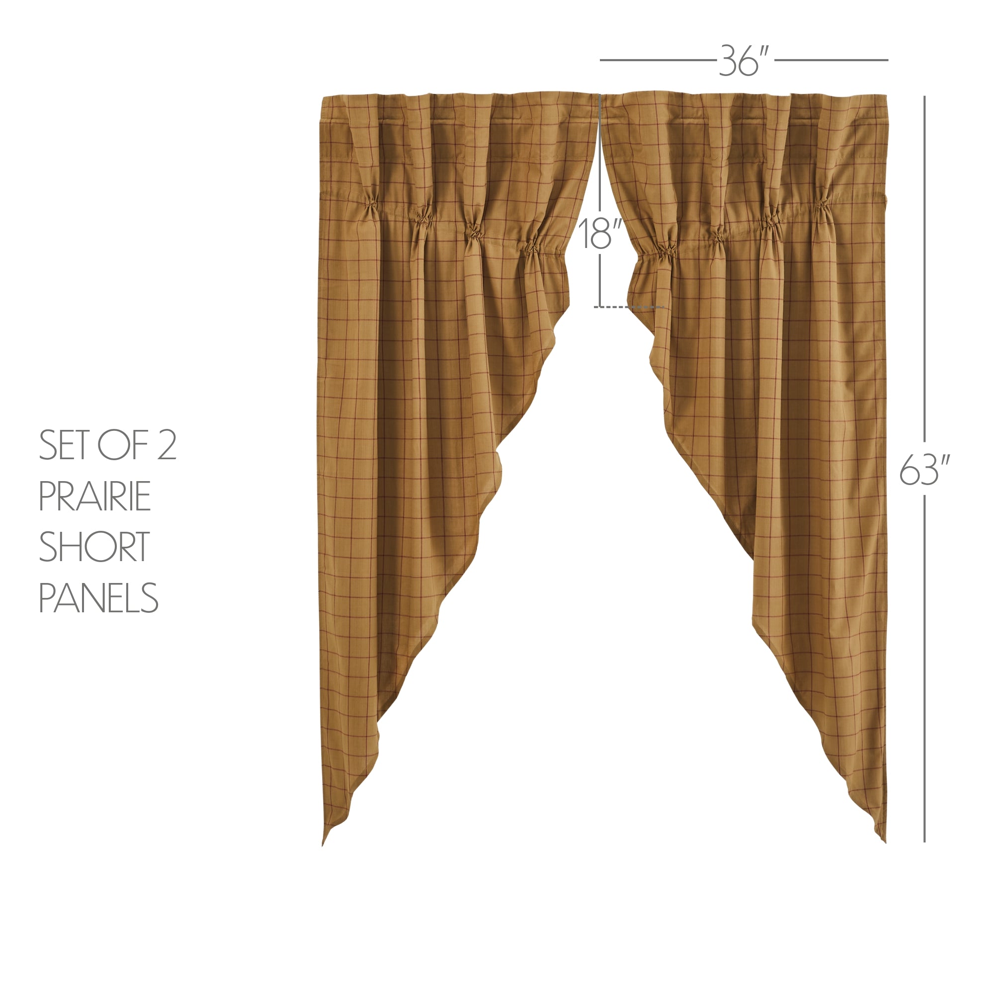 Connell Prairie Short Panel Set of 2 63x36x18 SpadezStore