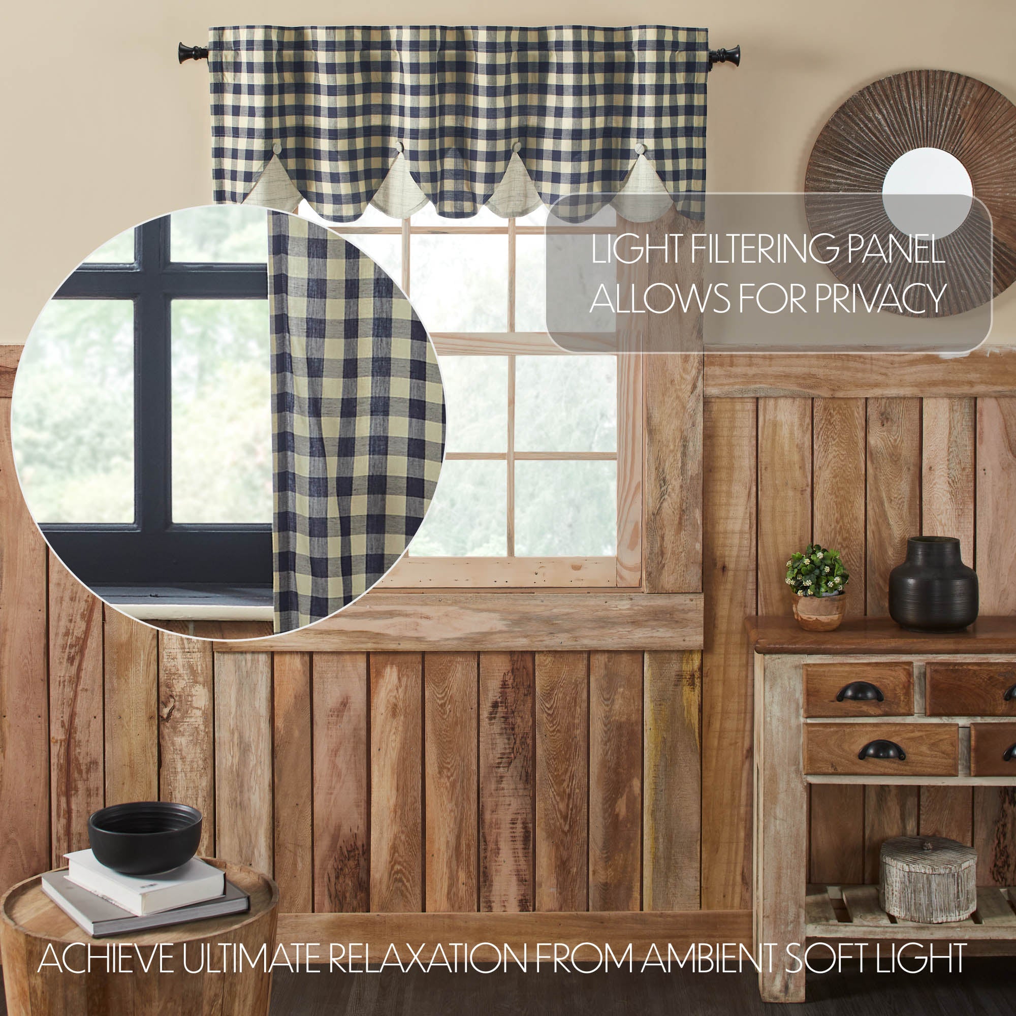 My Country Scalloped Layered Valance 18x60 SpadezStore