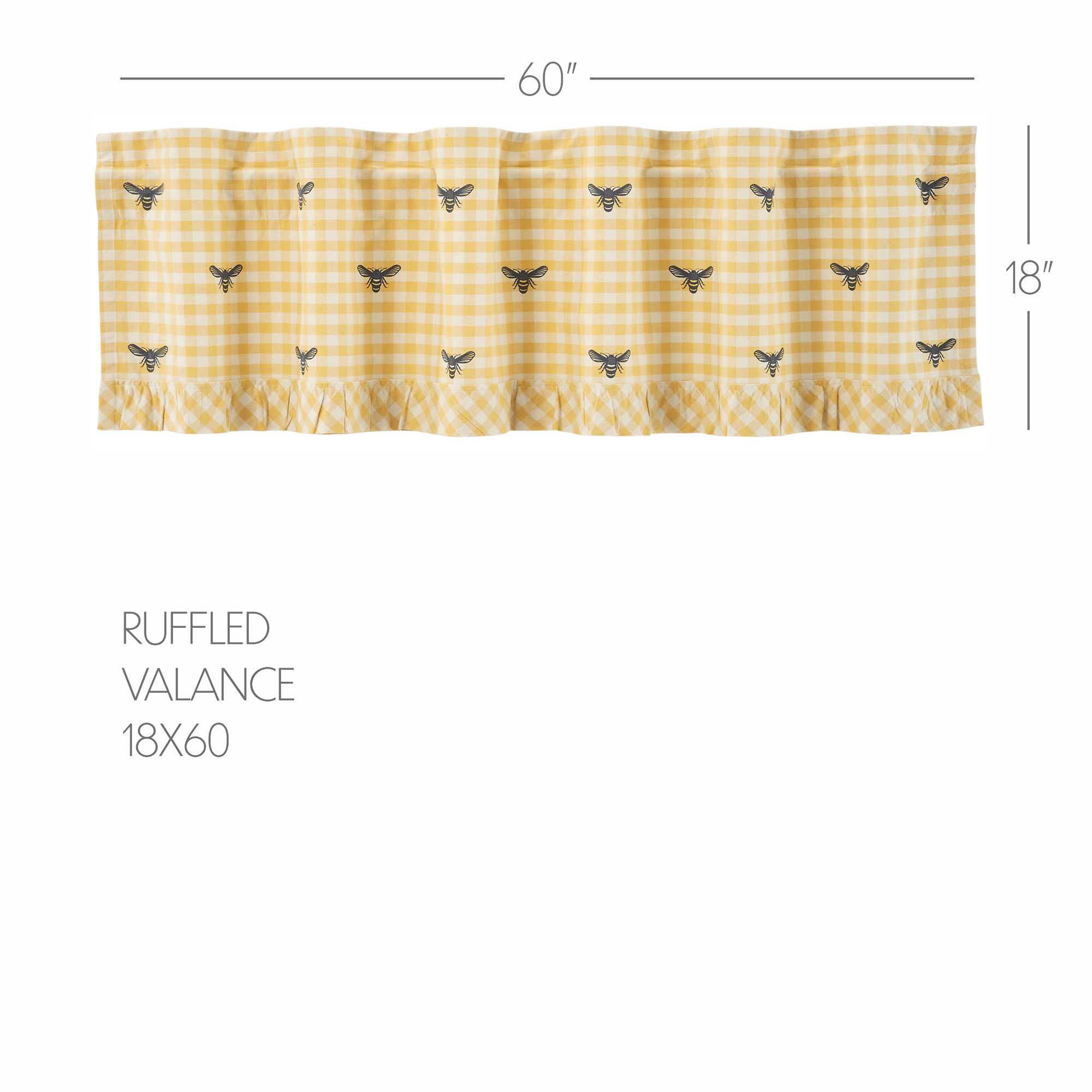 Buzzy Bees Ruffled Valance 18x60 SpadezStore