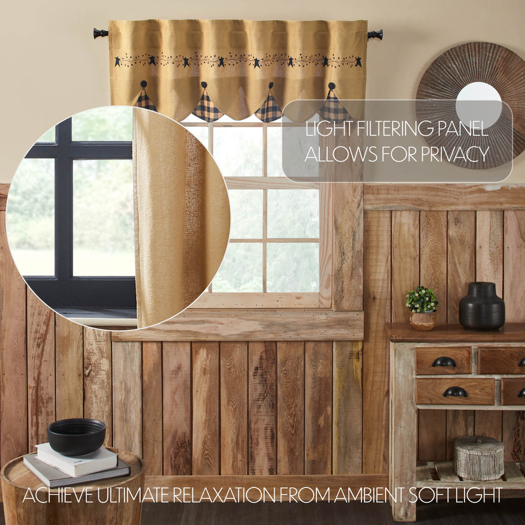 Pip Vinestar Scalloped Layered Valance 18x60 SpadezStore