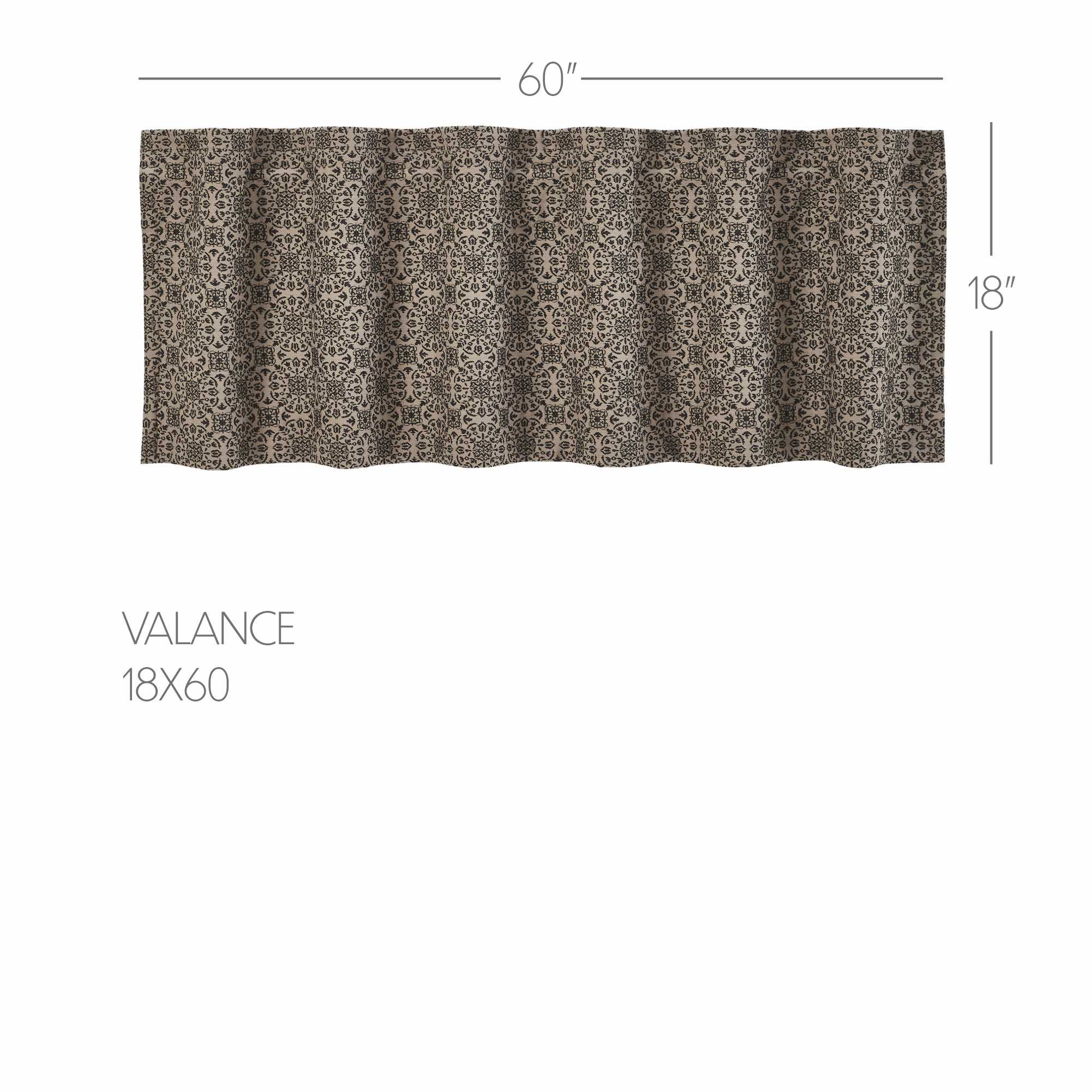 Custom House Black Tan Jacquard Valance 18x60 SpadezStore