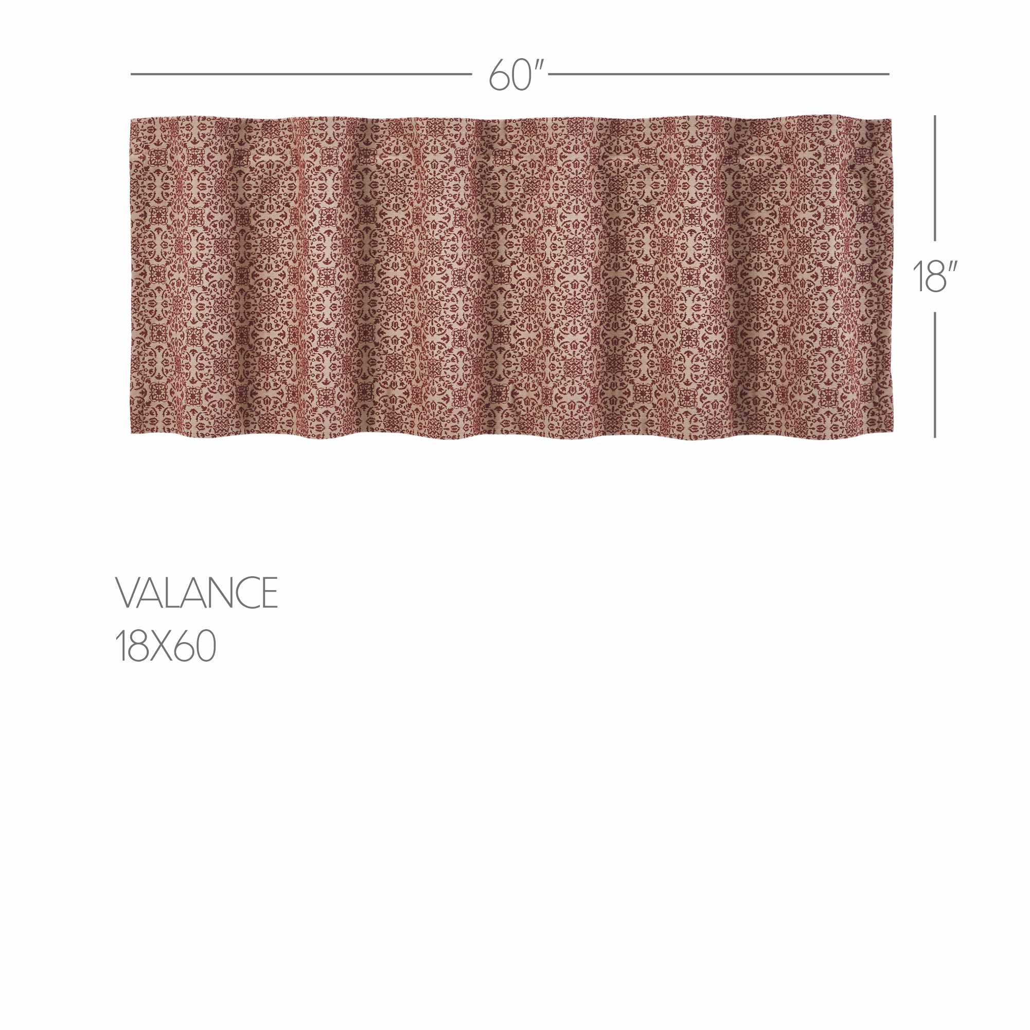 Custom House Burgundy Tan Jacquard Valance 18x60 SpadezStore
